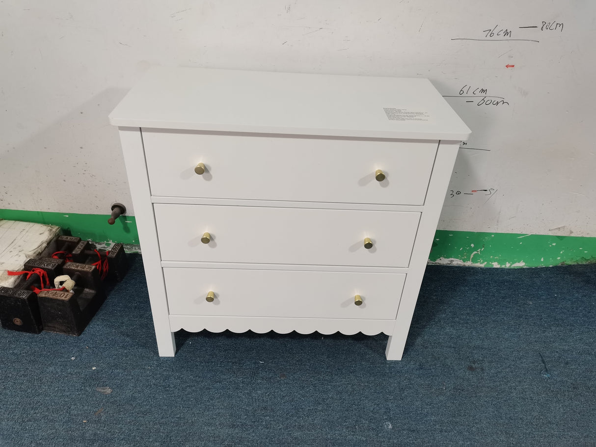 White 3 Drawer Dresser for Bedroom