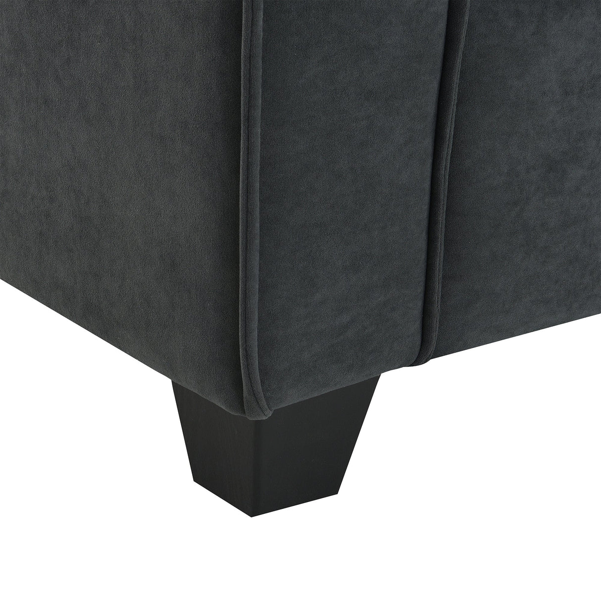 Leland Suede-Tufted L-Shaped Sectional With Ottoman
