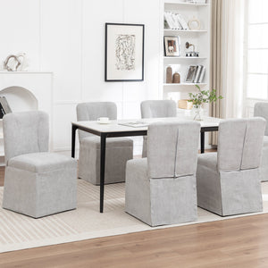 Linen Dining Chairs - Modern Fabric Side Chairs for Dining Room