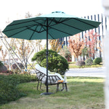 14.8 Ft Double Sided Outdoor Umbrella Rectangular Large with Crank (Light Green)
