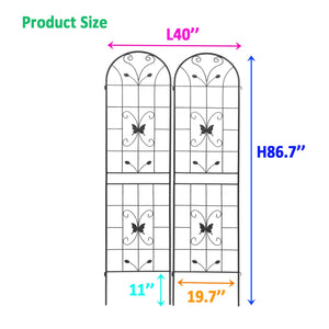 2 Pack Metal Garden Trellis 86.7" x 19.7"