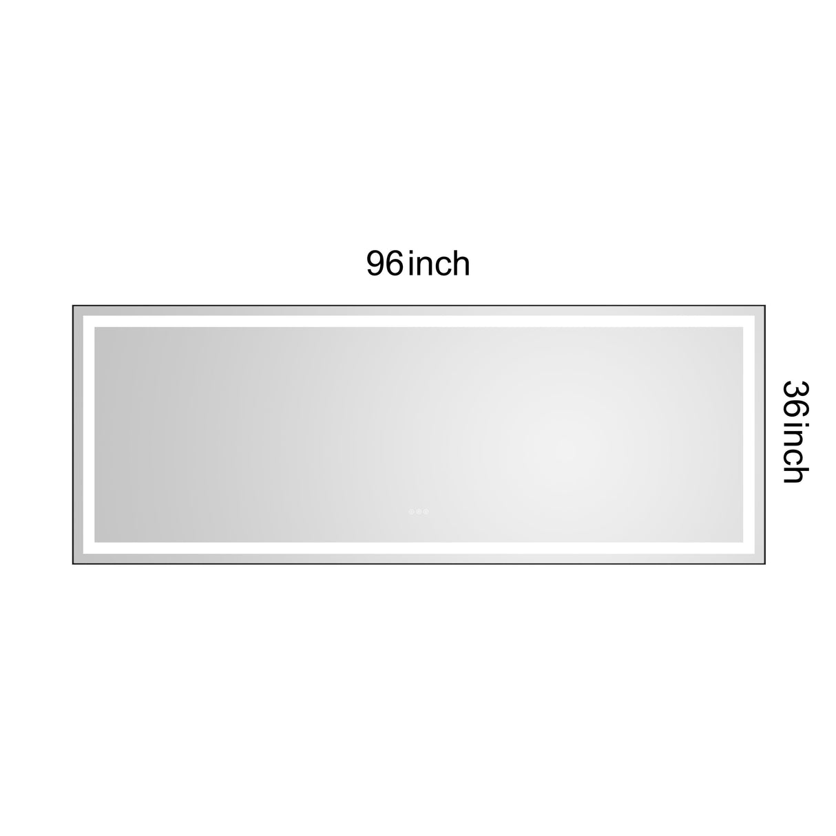 96 x 36 Inch LED Bathroom Mirror with Aluminum Frame
