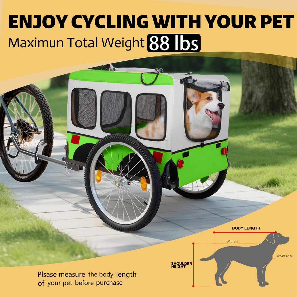 Large Folding Bike Trailer for Dogs