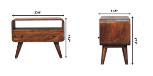 Mini Curved Media Unit - Chestnut