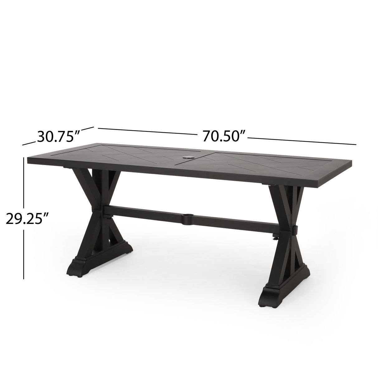 Outdoor Aluminium Dining Table, Antique Matte