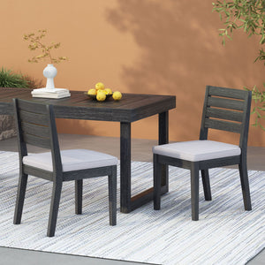 Outdoor Armless Dining Chair With Cushions