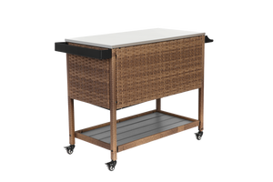 Outdoor Wicker Bar Cart
