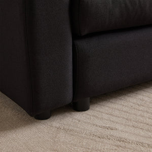 102.2 Inch Combination Sofa Modular Sofa with Ottoman Black