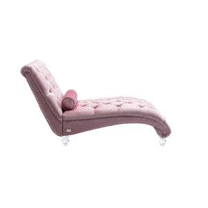 Chaise Lounge Indoor, Button Tufted Upholstered Chaise Lounge Chair With Pillow