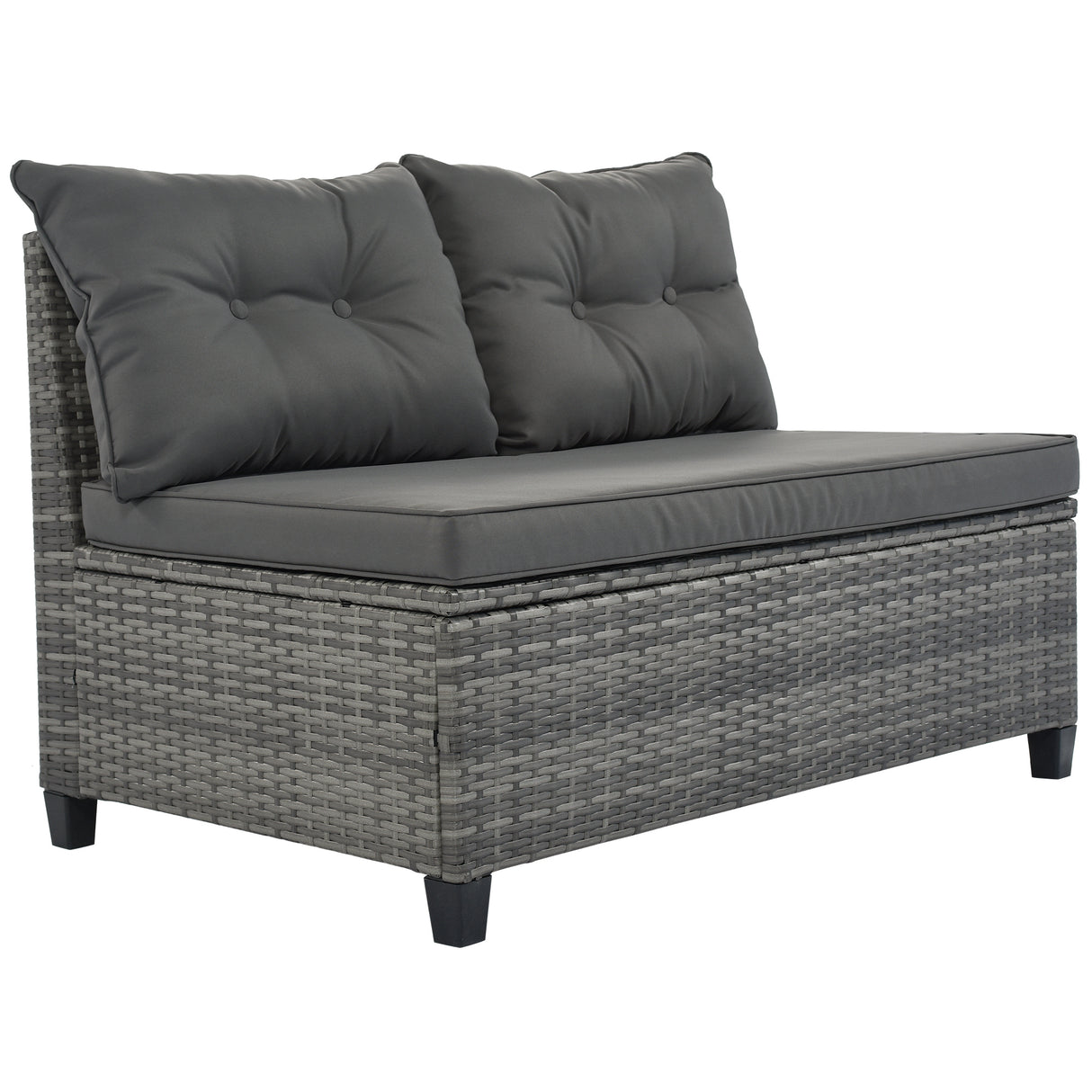 8-piece outdoor wicker round sofa set, half-moon sectional set all weather