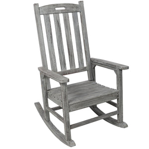 Oversized Porch Rocker Chair With Wide Seat And Tall Backrest