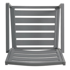 Outdoor Modern Aluminum Dining Chair (Set of 2), Gun Metal Gray