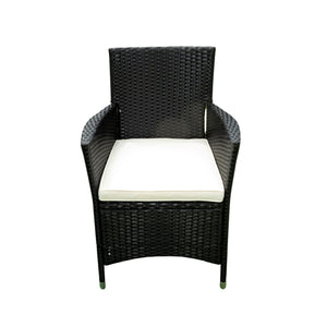 EELIFEE 5-Piece Outdoor Patio Wicker Dining Set with Acacia Wood Top