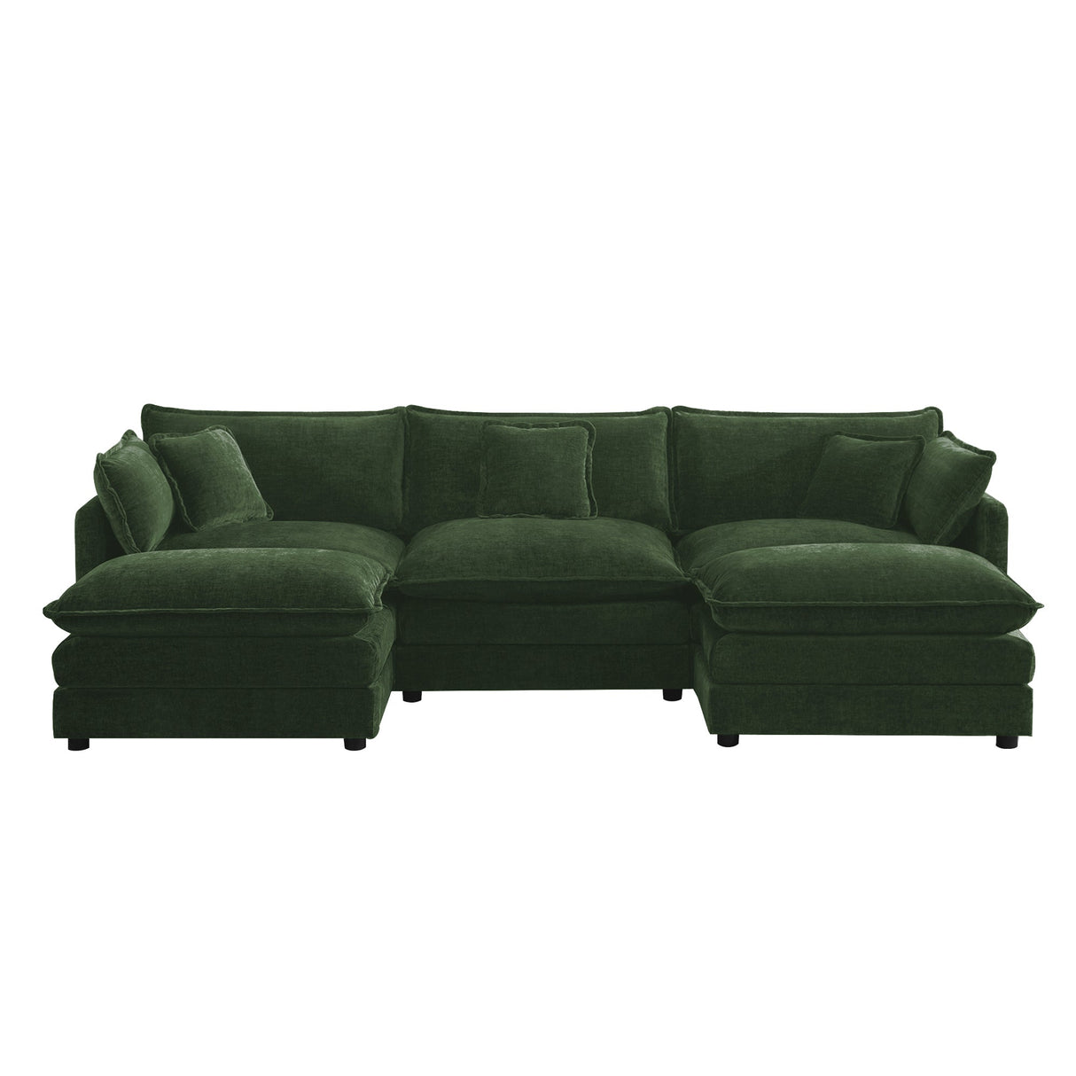 U-Shaped Sectional Sofa with Reversible Footrest