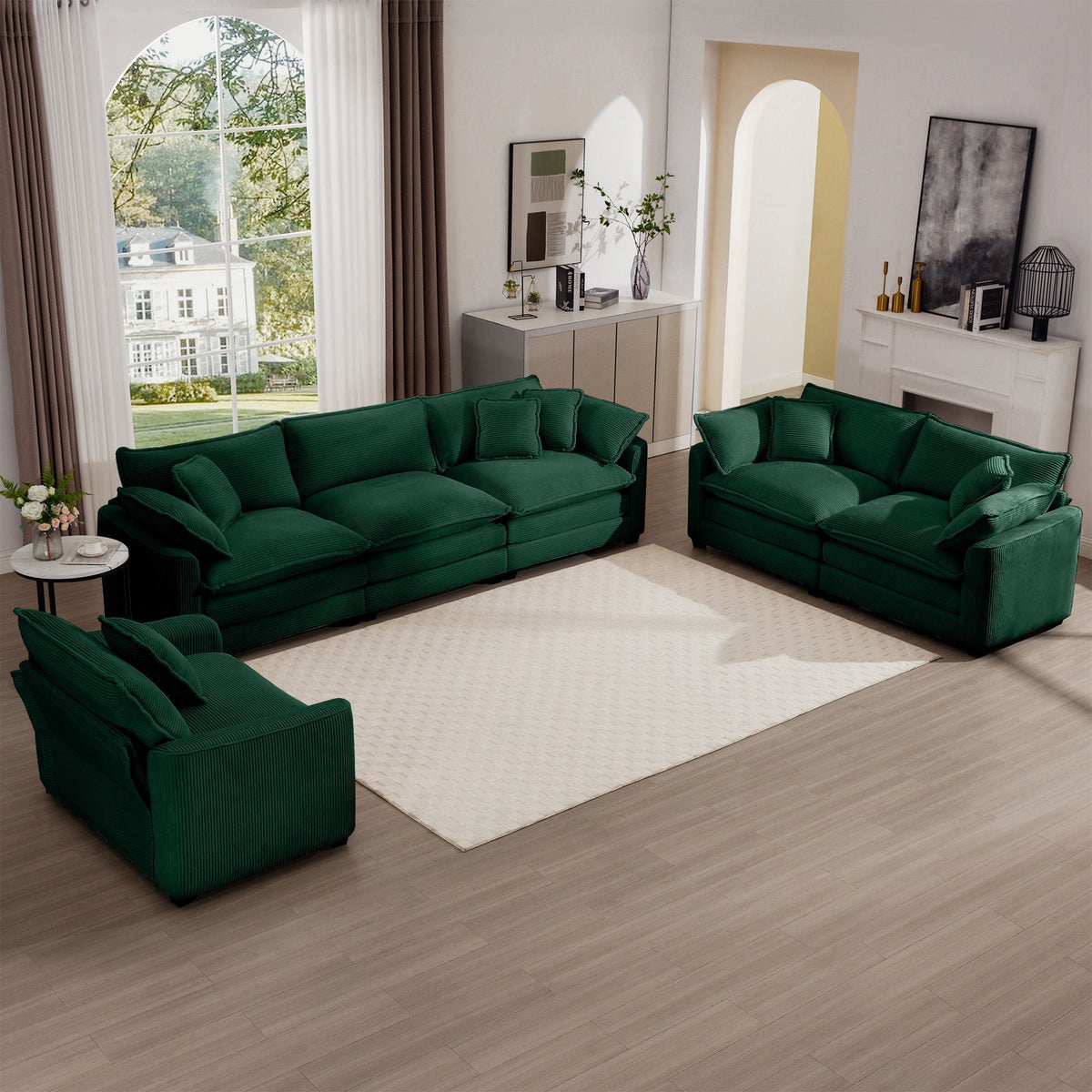 Elegant Oversized Sectional Sofa Set With Deep Seats And Flexible Layout