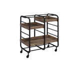 Vorrik Black & Walnut Finish Serving Cart