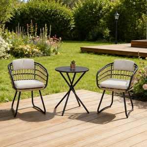 3-Piece Outdoor Wicker Bistro Set