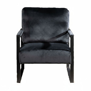 Classic Mid Century Modern Accent Chair with Square Metal Frame - Multiple Colors
