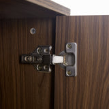 Cat Furniture 2 in 1 Modern Walnut Cabinet Side Table with Spring-Loaded Door