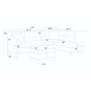Camden - Power Sectional Sofa With Storage Ottoman And Built In Charging Ports - Gray