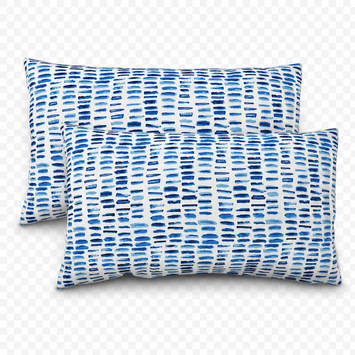 2 Pack Outdoor Lumbar Pillow Covers - Blue Dash