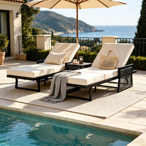 Black Mix Chaise Lounge Set