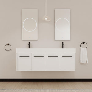 60 Inch Wall-Mounted Bathroom Vanity with Sink