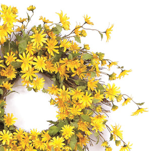 Yellow Daisy Floral Wreath 23"D