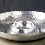 Handcrafted Hammered Stainless Steel Chip And Dip Server
