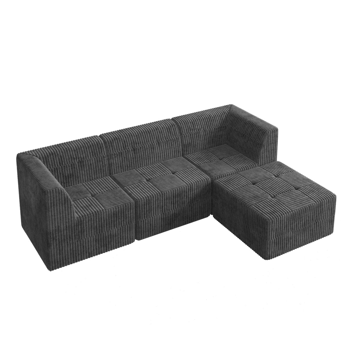 Modern Minimalist L Shape Modular Sectional Sofa