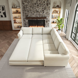 118" L-Shaped Convertible Sofa Bed