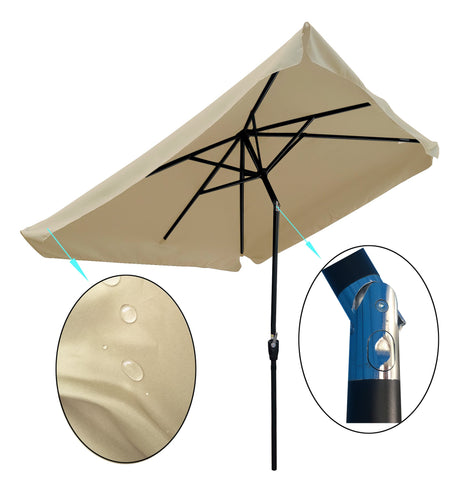 10x6.5ft patio umbrella with crank & tilt for garden/pool