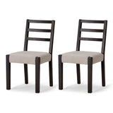 Maven Lane Willow Rustic Dining Chair, Black With Dove Weave Fabric, Set of 2