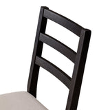 Maven Lane Willow Rustic Dining Chair, Black With Dove Weave Fabric, Set of 2