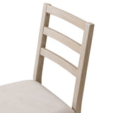 Maven Lane Willow Rustic Dining Chair, White With Cream Weave Fabric, Set of 2