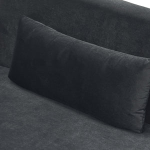 Black Velvet 2-Piece Sofa Set