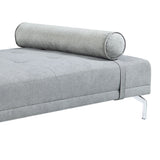 Quenti Gray Melange Velvet Sofa Bed with Pillow