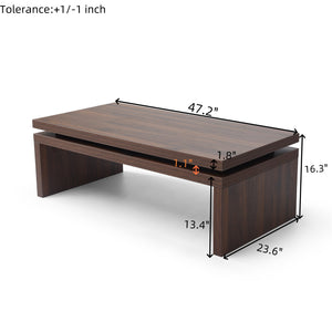 Wood Coffee Table - Mid Century Modern Farmhouse Wooden Coffee Tables