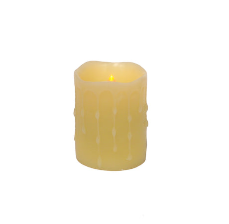 4" led dripping wax pillar candles (set of 4)