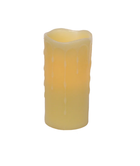 6" led dripping wax pillar candles (set of 4)