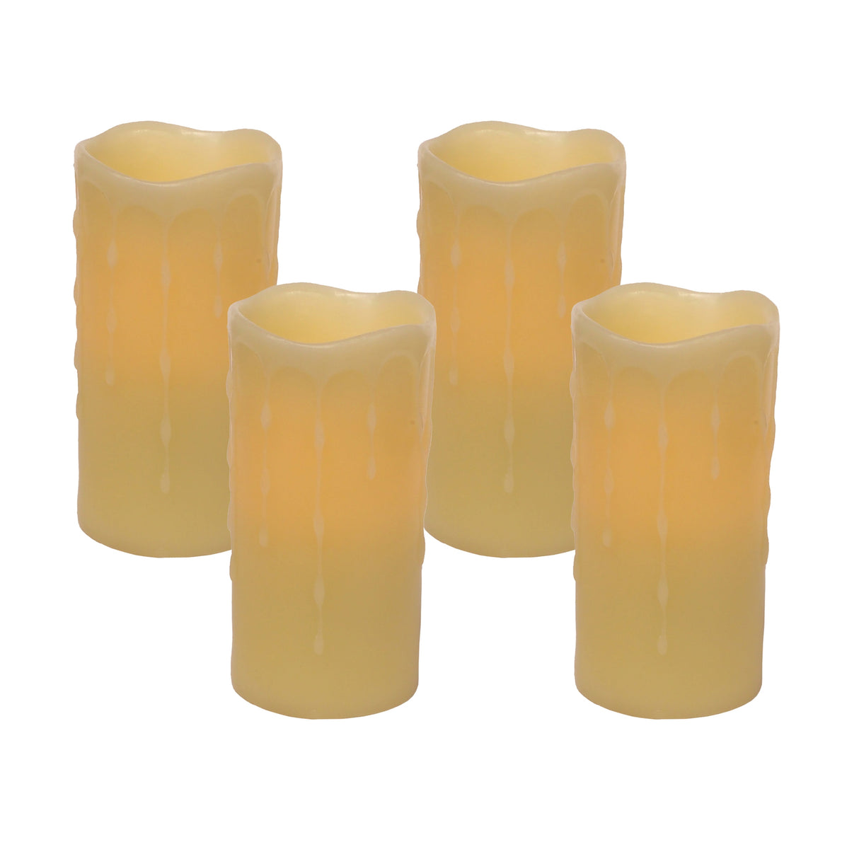 6" led dripping wax pillar candles (set of 4)