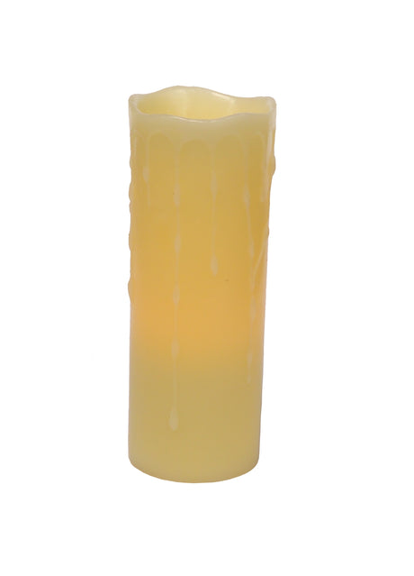 8" LED Dripping Wax Pillar Candles (Set of 3)