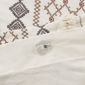 King/Cal King Cotton Printed Duvet Cover Set with Chenille