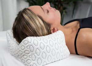 White Cooling Knee Pillow with Ergonomic Support - BEDGEAR