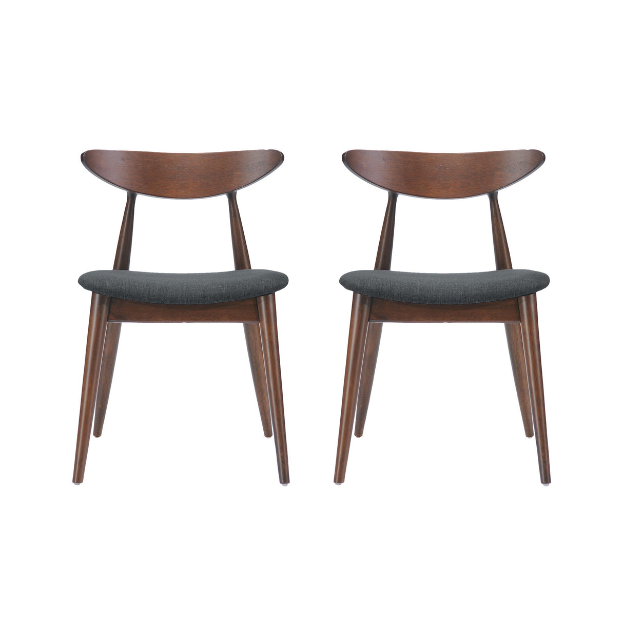 Retro Dining Chairs With Ergonomic Back (Set of 2)