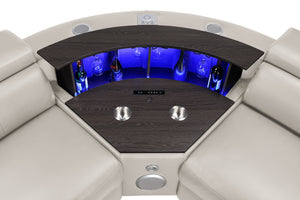Nova Modern Style Sectional with Console, Wedge, and Bluetooth