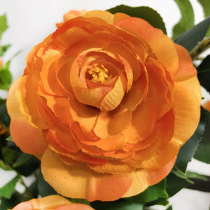2 Pack Artificial Camellia Trees with Orange Flowers