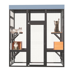 62.6" Solid Wood Pet Enclosure