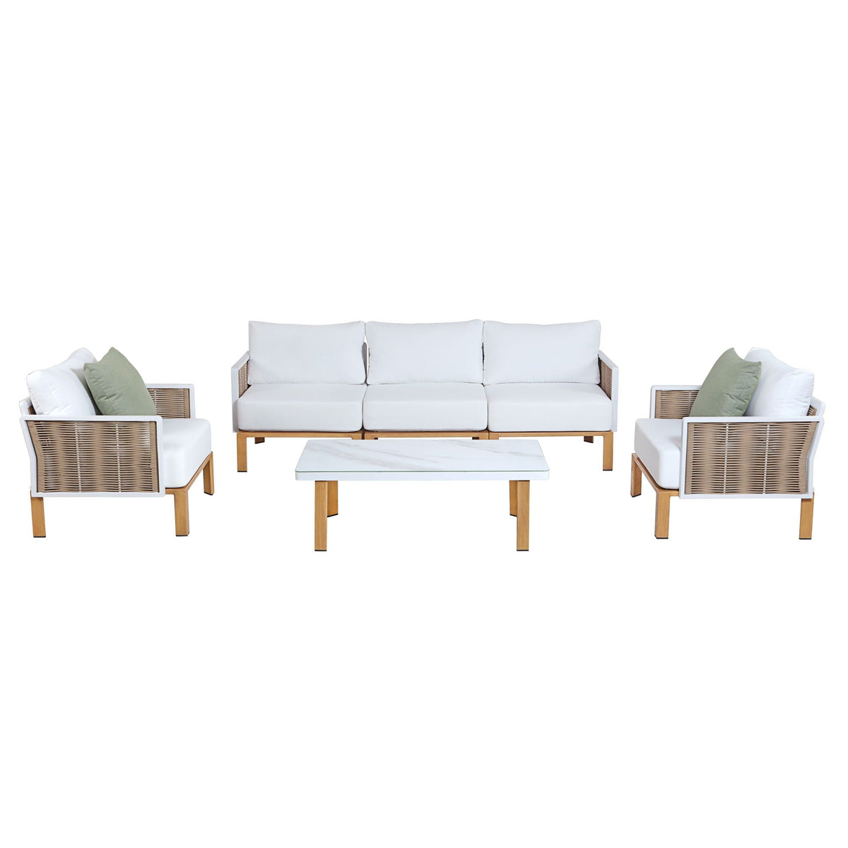 Vine - 4 Piece Outdoor Conversation Set - White