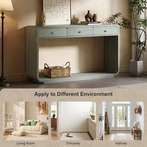 onsole Table With 3 Drawers And Display Shelf